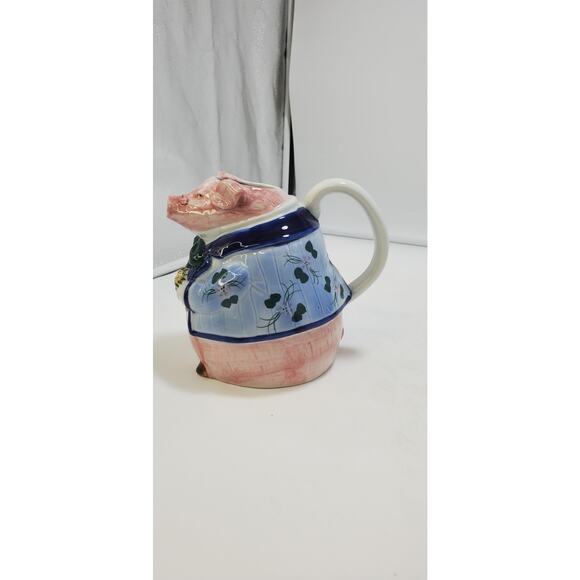 Vintage 1962 Ceramic Tea Pot "The Gentleman Pig" 8 inch Vintage Andrea By Sadek - Picture 3 of 6